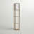 Maxwell 63" Modern LED Shelf Floor Lamp with Rustic Wood Finish, 3 Tiers, and Fabric Square Shade, Bulb Included-548734490-628019176