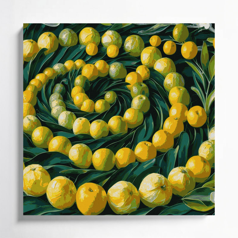 «Fruit Limequat», art mural sur toile vert, H 32 po x l 32 po