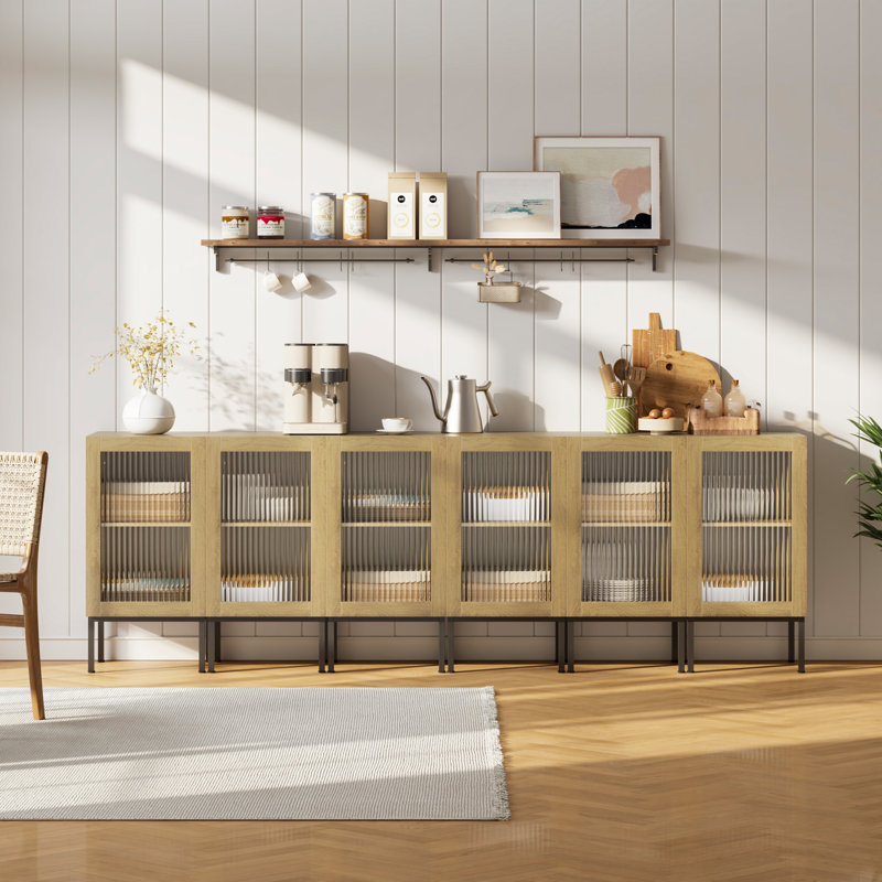 Armoire à vin avec 6 portes, Beige
