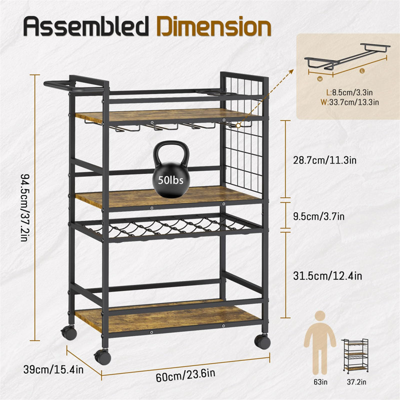 Annebelle Metal Bar Cart