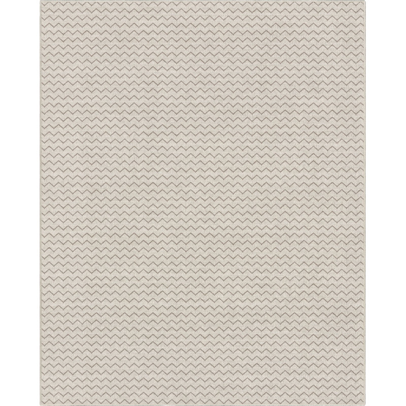 Tapis tissé à plat à chevrons ivoire Kehr Mesa - facile à nettoyer et durable, Rectangle 7 pi 10 po x 9 pi 10 po