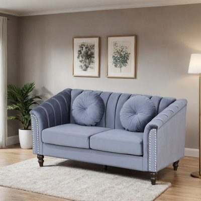 60" Upholstered Classic Chesterfield Loveseat