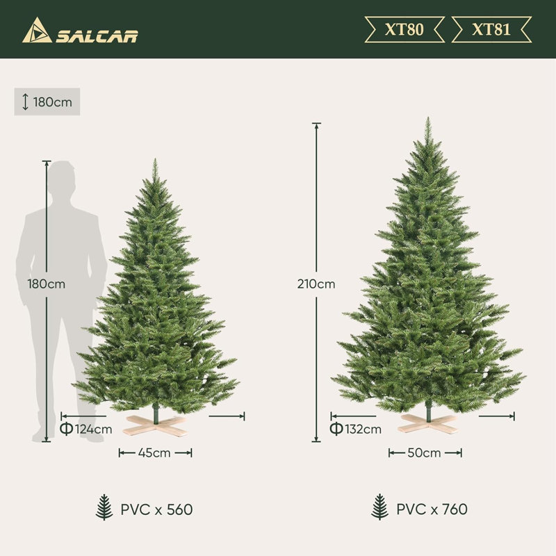 Artificial Christmas Tree, 210cm H x 182cm W x 18cm D