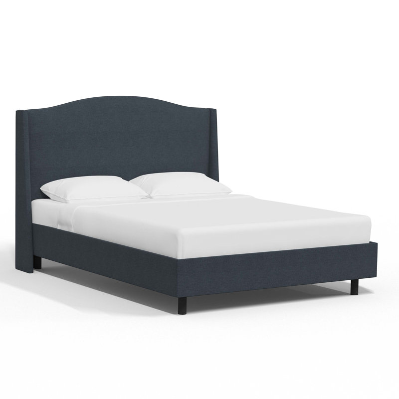 Cealie Upholstered Bed, Twin, Linen Navy