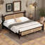 Lit avec tête de lit, structure et lit, structure en bois de pin, apparence-756020757-758299427