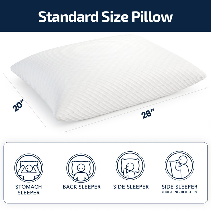 King Size White Memory Foam Hypoallergenic Pillow Set
