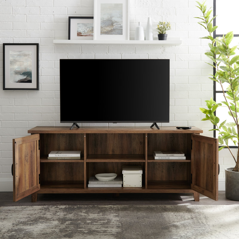 Schroeppel Unfinished TV Stand for TVs up to 65", Reclaimed Barnwood