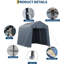 Remise de rangement extérieure portative 7 pi x 10 pi avec 2 portes et évents à fermeture à glissière, bâche en PE imperméable pour abri robuste 240G-114216936