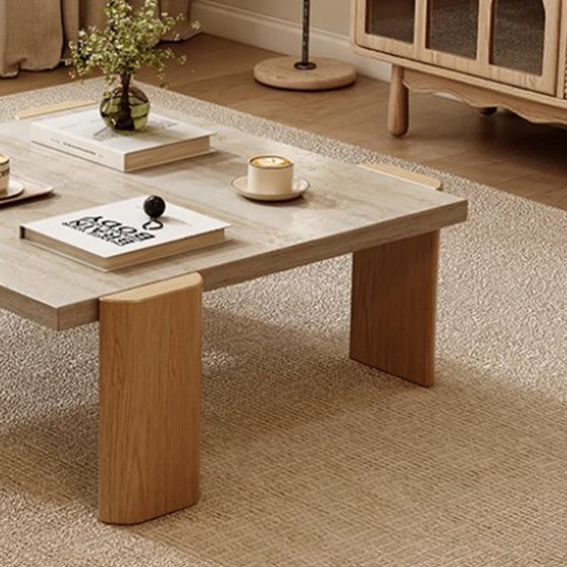 Minimalist and niche design coffee table, Burlywood, 14.96" H x 35.43" L x 35.43" W