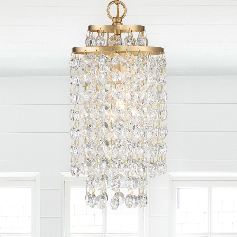 Mardis Dimmable Cylinder Chandelier, Gold
