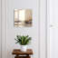 Key cabinet, Opens to the right, 30x30x5, Black, A subdued landscape with horizontal lines, 