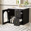 Ensemble de meuble-lavabo mural avec lavabo, 2 tiroirs et 1 porte à fermeture en douceur-1308153715