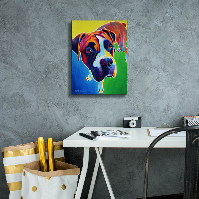 «Boxer - Leo» par Dawg Painter, H 16 po x l 12 po x P 0,75 po