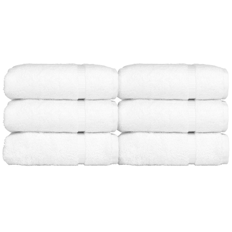 Ensemble de 6 serviettes en coton Wellston, blanc