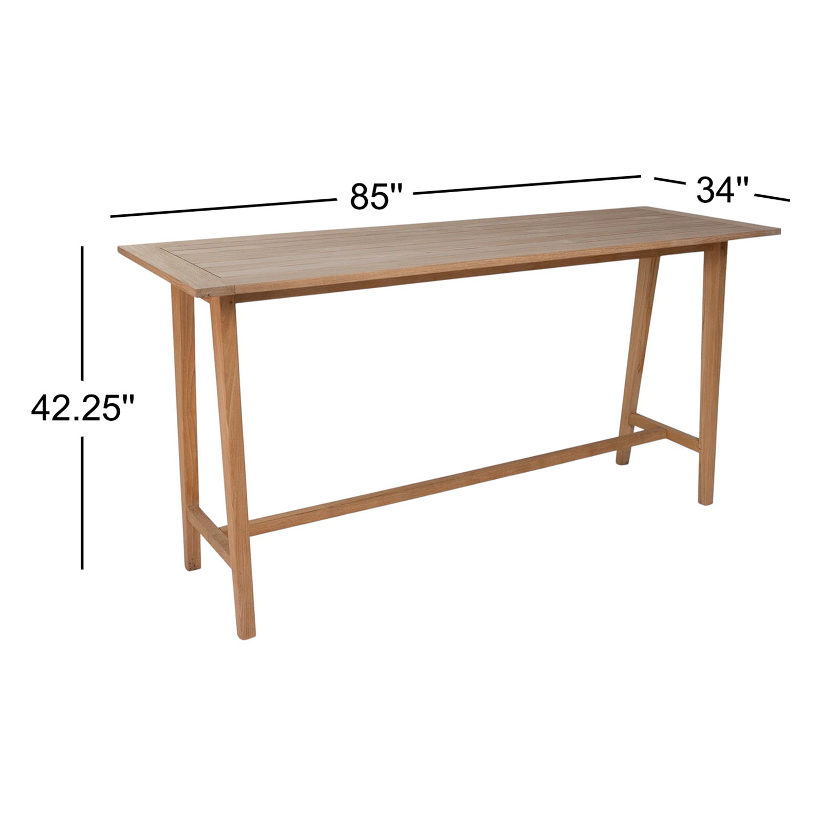 Knightly 85 " Teak Patio Bar Table