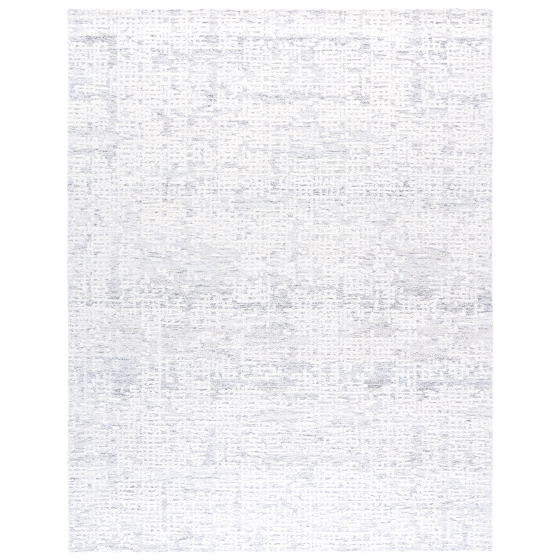 Ebony Hand Tufted Wool;Cotton No Pattern Rug, Rectangle 5' x 8'