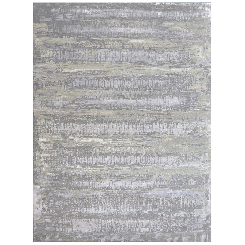 Abstract Area Rug in Gray, Rectangle 2' x 3'