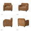 Fauteuil rembourré en laine d'agneau de 35 po de large avec pieds en bois massif Ambrine-130006123