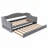 Upholstered Daybed with LED Belt and Trundle-649522983