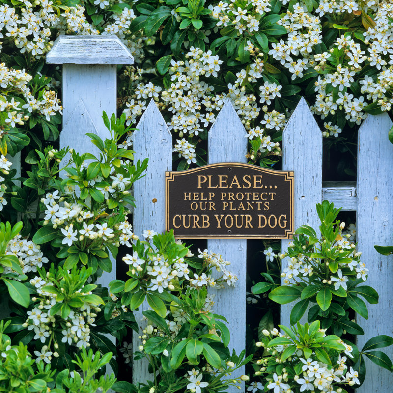 Protect Our Plants Curb Your Dog Garden Sign