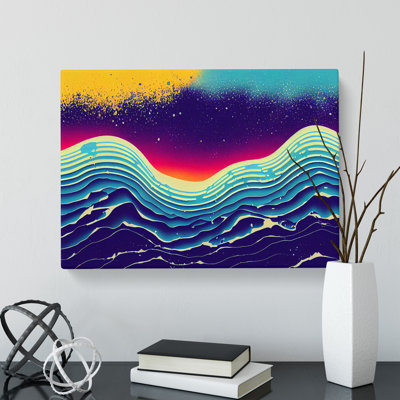 Ocean Art Abstract Splash - Wrapped Canvas
