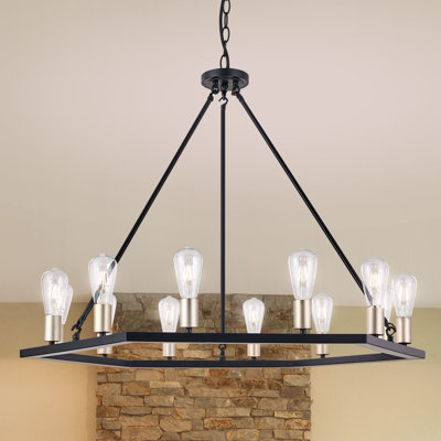 Campana 12 - Light Waggon Wheel Chandelier
