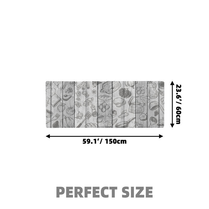 Dequantae Ant-Fatigue Non-Skid Kitchen Mat, Runner 2' x 4'11"
