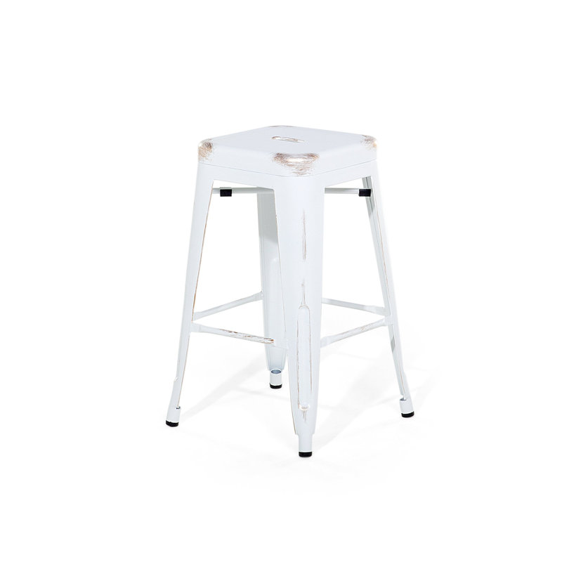 Iowa Park Counter Stool with Metal Frame, White