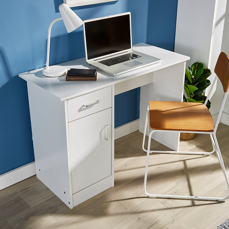 Stefanski 1 Drawer Computer Storage Cupboard Desk, White