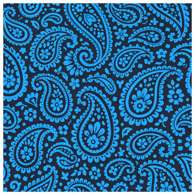 Édredon bleu à motif cachemire floral
