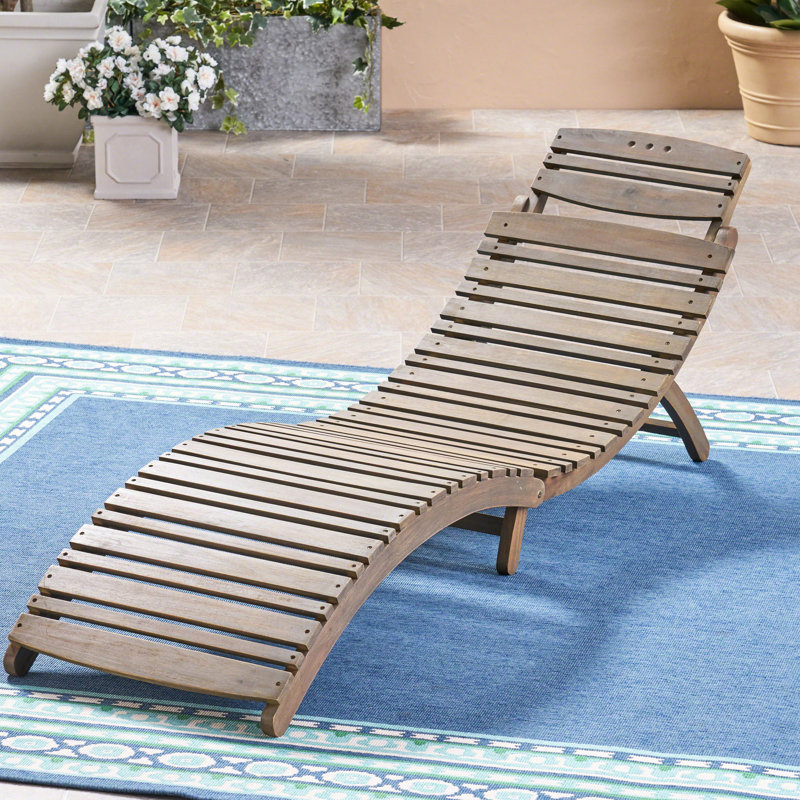 Méridienne pliable en bois gris l 21,7 po x H 24,03 po - Facile à ranger sans assemblage 74,06 po x P 21,7 po, Gris