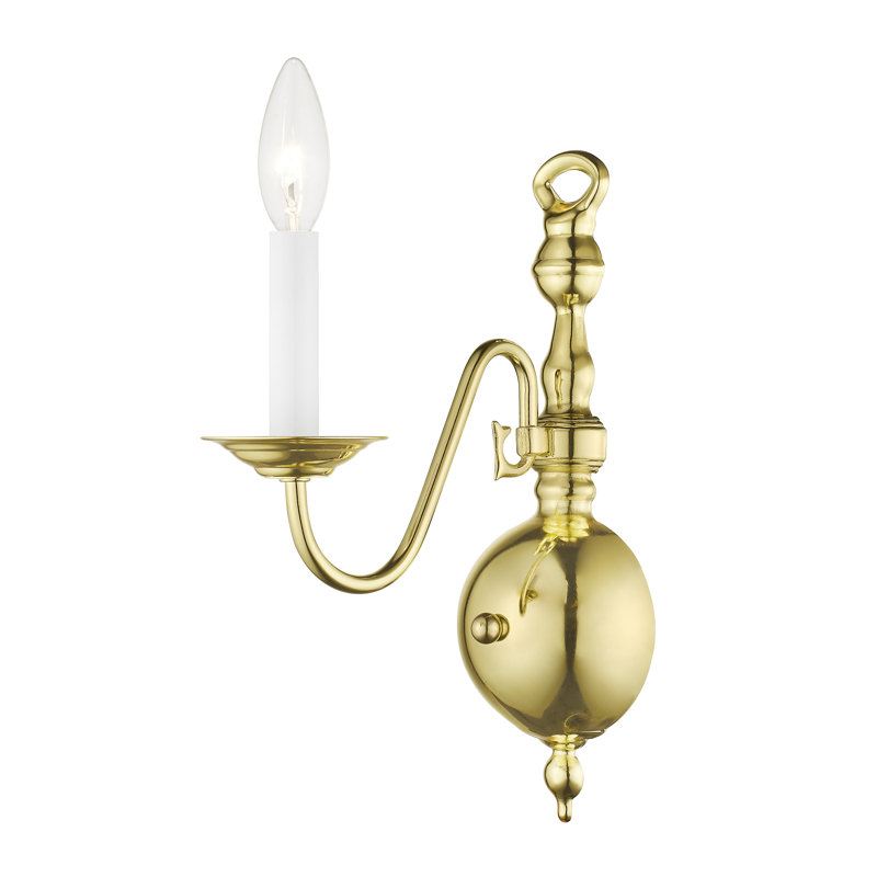 Benedetto Steel Candle Wall Light, Antique Brass