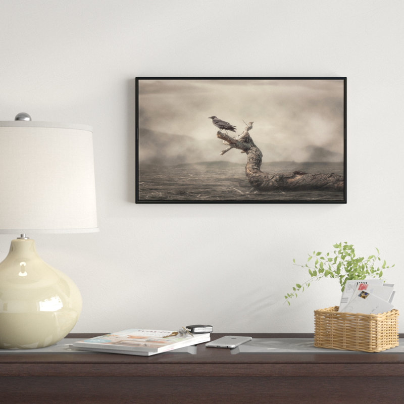 «Crow Percher on Tree», reproduction de photo sur toile tendue encadrée, H 12 po x l 20 po x P 1 po
