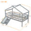 Lit simple mezzanine bas avec glissade, échelle, barrières de sécurité-1150666291