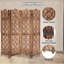 Paravent en bois sculpté 4/6 panneaux, écran d'intimité pliant de 5,57 pi de hauteur pour la séparation de pièce, le bureau personnel ou la décoration de terrasse intérieure-119619934-119619933