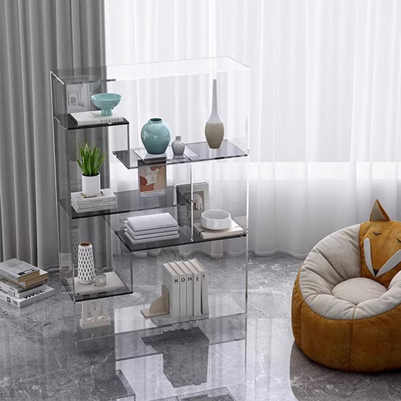 Bibliothèque moderne en acrylique multi-couches irrégulière, Gris