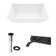 Vinca 18" L x 14" W x 5" H Rectangular White Matte Stone Vessel Bathroom Sink with 3" H Faucet