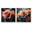 «Rainy Rose Burst Of Rainbow Colors», ensemble de 2 collages carrés floraux-1080515878-1080515881
