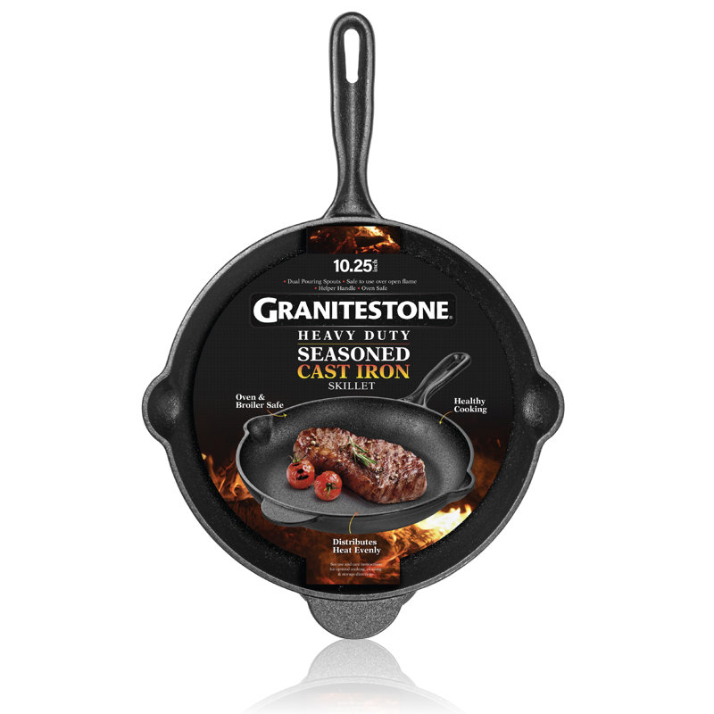 Granitestone 10.25'' Cast Iron Pre Seasoned Skillet