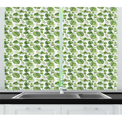 Floral Tailored Kitchen Curtain
