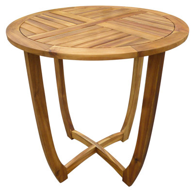 27.5'' Rustic Table - Wood For Outdoor Area With Slat Design Living