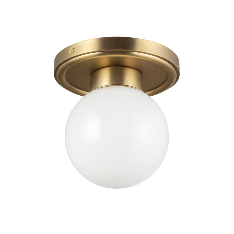 Brantry Glass Semi Flush Mount, Brushed Gold