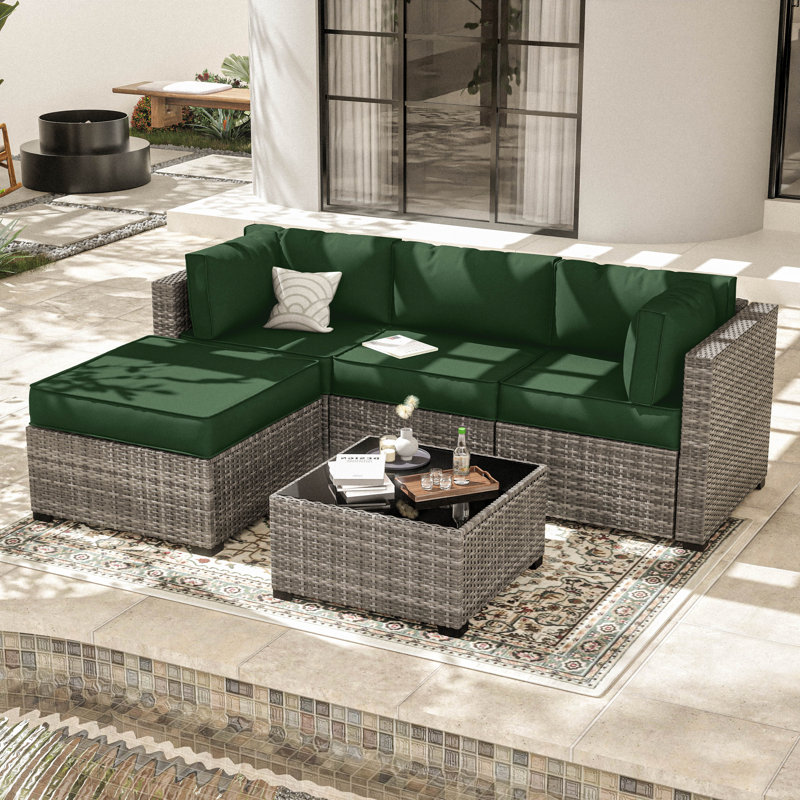 Ensemble de housse de coussin d'extérieur 9 pièces pour coussins d'extérieur et housses de patio 3 "Cartert, Vert olive