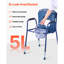 Bedside Commode Chair, 181 kg Weight Capacity, 3-in-1 Portable Toilet and Raised Toilet Seat with Padded Seat and Backrest, Detachable 5L Bucket, Adjustable Height Adult Potty Chair for Seniors