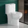17" Comfort Height Standard Toilet，Dual Flushing Modern Elongated One Piece Toilet Glazed Surface (Seat Included), Compact Toilet for Bathroom