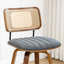 Tabouret pivotant rembourré en noyer avec structure en bois massif et en fer-323521277