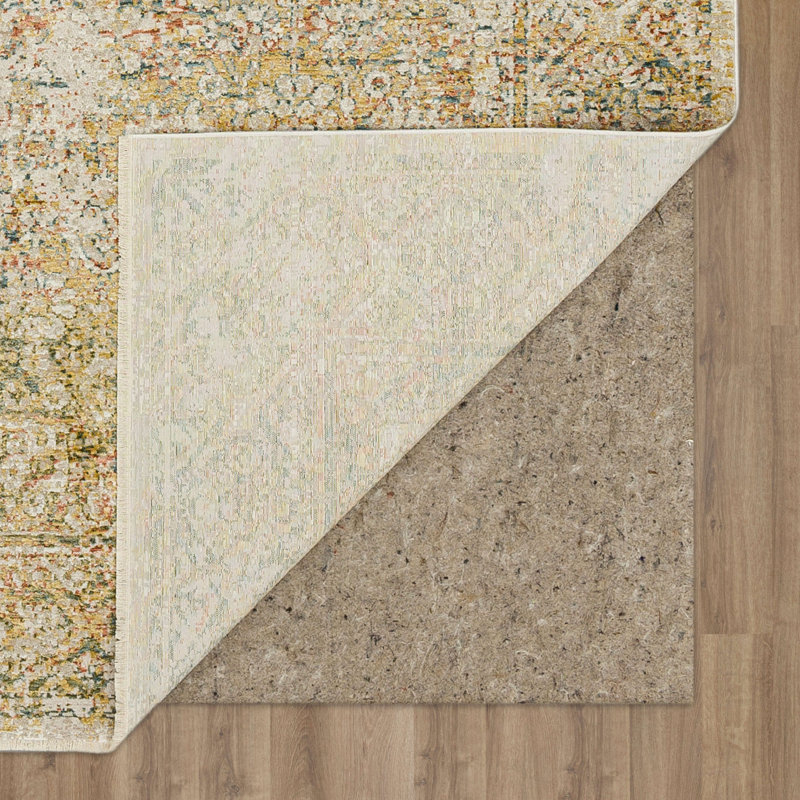 Ivory and Multicolor Synthetic 9' x 12' Rectangular Area Rug