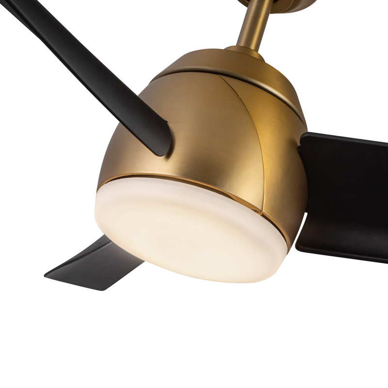 Thalia Smart LED Downrod Ceiling Fan, Brushed Gold, Matte Black