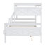 Lit simple superposé au dessus d'un lit double avec échelle, barrière de sécurité, parfait pour la chambre à coucher, blanc