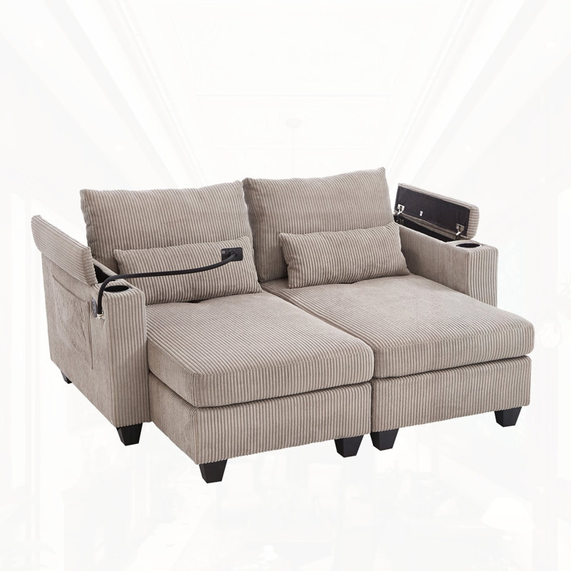 Méridienne convertible, Brun